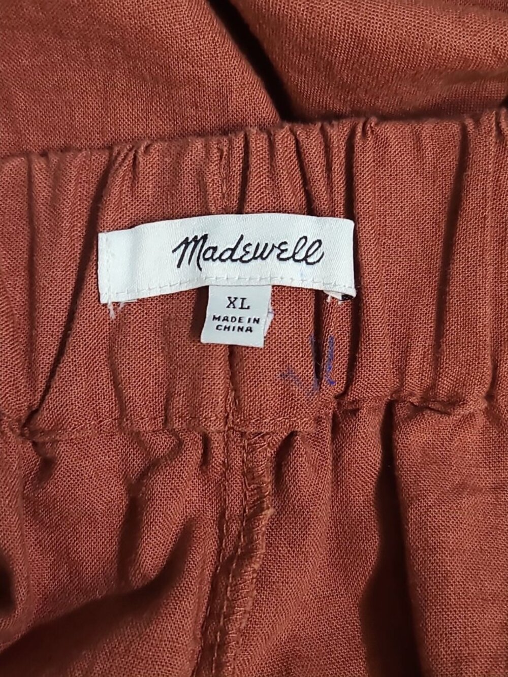 Madewell Linen-Blend Side-Button Midi Skirt Size XL Brown EUC - Picture 4 of 6